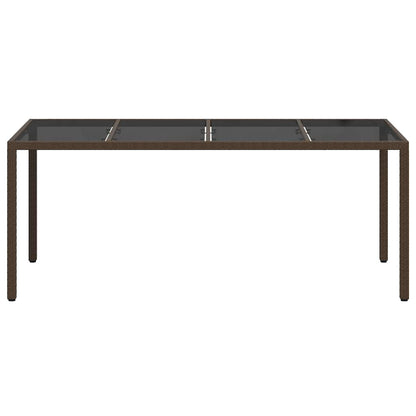 vidaXL Garden Table Brown 190 x 90 x 75 cm Poly Rattan