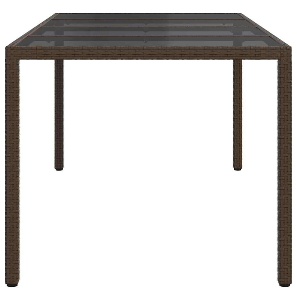 vidaXL Garden Table Brown 190 x 90 x 75 cm Poly Rattan