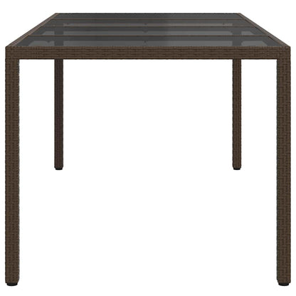vidaXL Garden Table Brown 190 x 90 x 75 cm Poly Rattan
