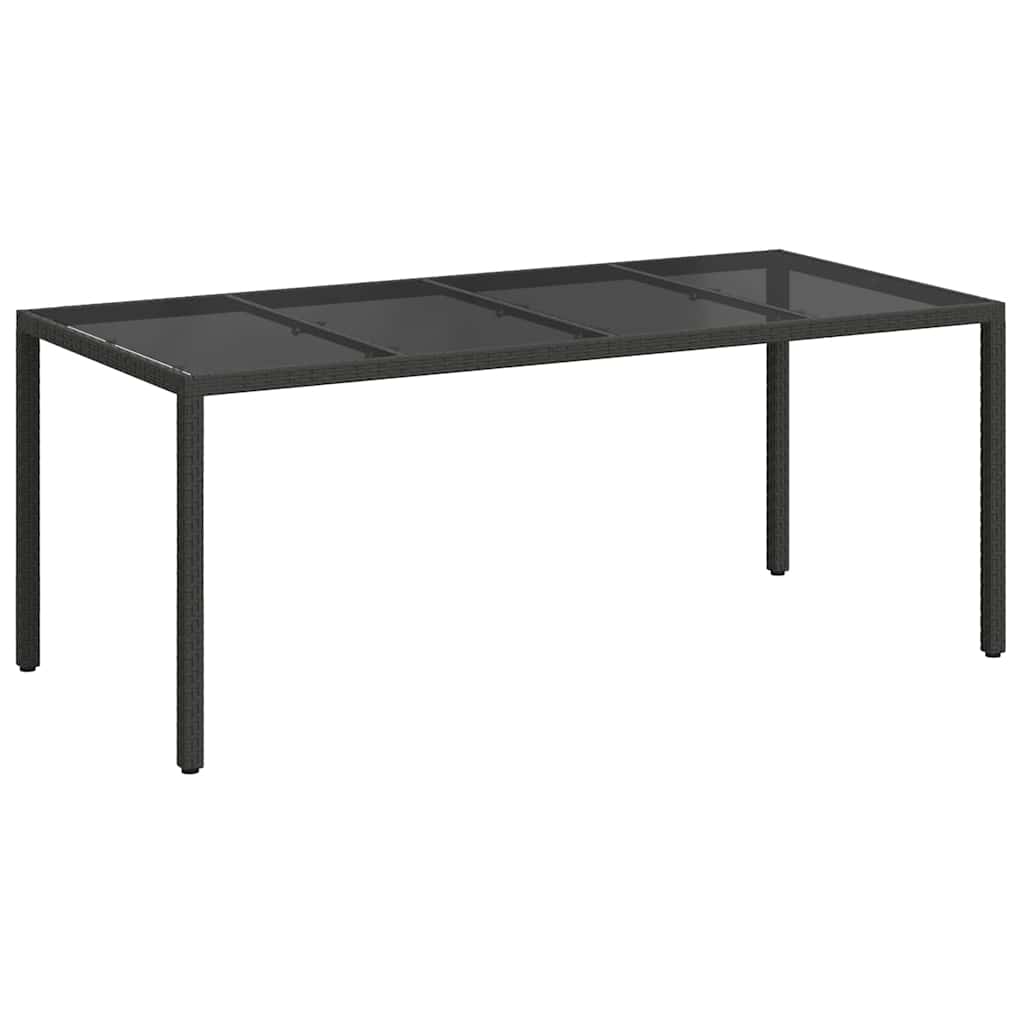 vidaXL Garden Table Black 190 x 90 x 75 cm Poly Rattan