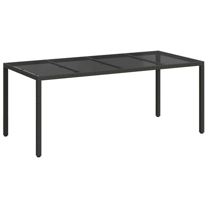 vidaXL Garden Table Black 190 x 90 x 75 cm Poly Rattan