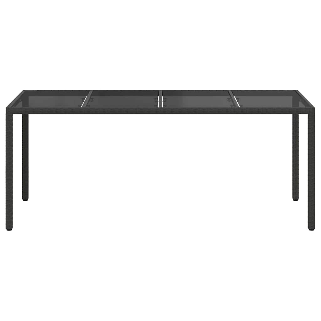 vidaXL Garden Table Black 190 x 90 x 75 cm Poly Rattan