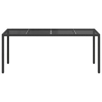 vidaXL Garden Table Black 190 x 90 x 75 cm Poly Rattan