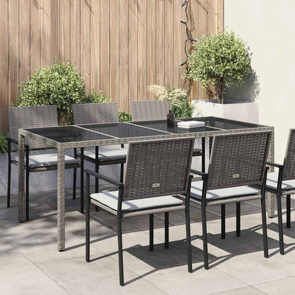 vidaXL Garden Table Grey 190 x 90 x 75 cm Poly Rattan