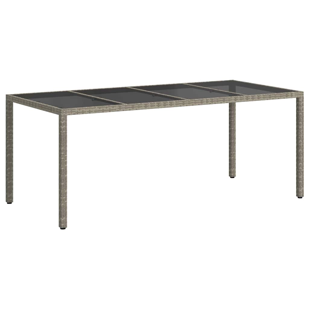 vidaXL Garden Table Grey 190 x 90 x 75 cm Poly Rattan