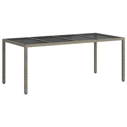 vidaXL Garden Table Grey 190 x 90 x 75 cm Poly Rattan