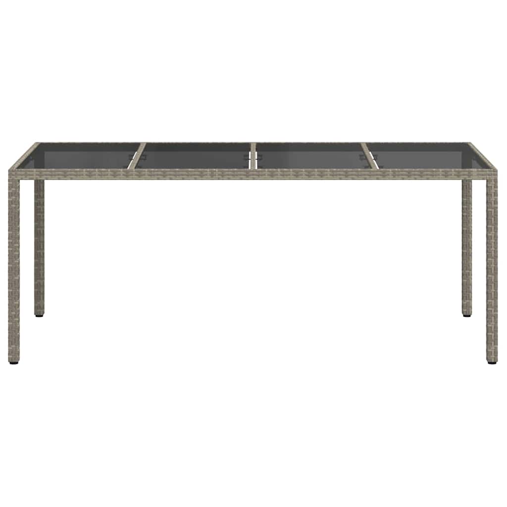 vidaXL Garden Table Grey 190 x 90 x 75 cm Poly Rattan