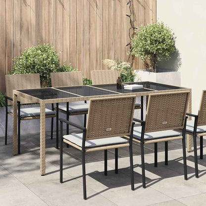 vidaXL Garden Table Beige 190 x 90 x 75 cm Poly Rattan