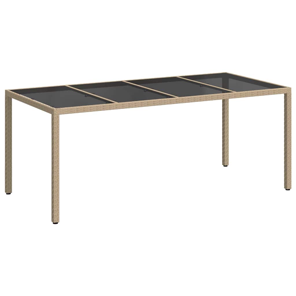 vidaXL Garden Table Beige 190 x 90 x 75 cm Poly Rattan