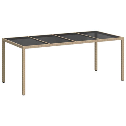 vidaXL Garden Table Beige 190 x 90 x 75 cm Poly Rattan