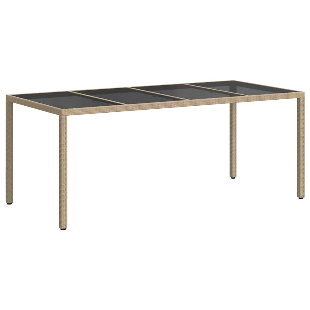 vidaXL Garden Table Beige 190 x 90 x 75 cm Poly Rattan