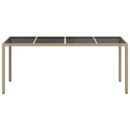 vidaXL Garden Table Beige 190 x 90 x 75 cm Poly Rattan