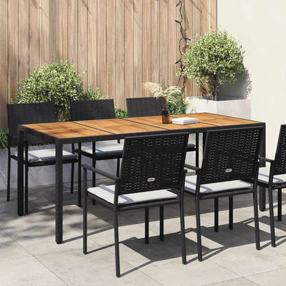 vidaXL Garden Table Black 190 x 90 x 75 cm Poly Rattan