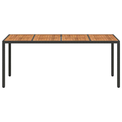 vidaXL Garden Table Black 190 x 90 x 75 cm Poly Rattan