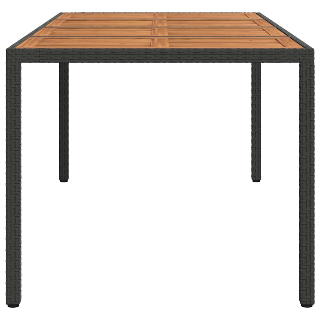 vidaXL Garden Table Black 190 x 90 x 75 cm Poly Rattan