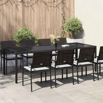 vidaXL Garden Table Brown 250 x 100 x 75 cm Poly Rattan