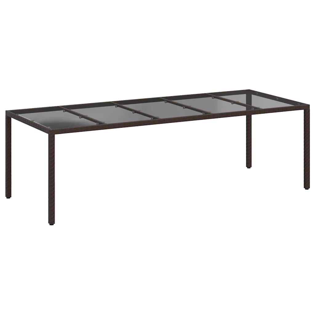vidaXL Garden Table Brown 250 x 100 x 75 cm Poly Rattan