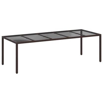 vidaXL Garden Table Brown 250 x 100 x 75 cm Poly Rattan