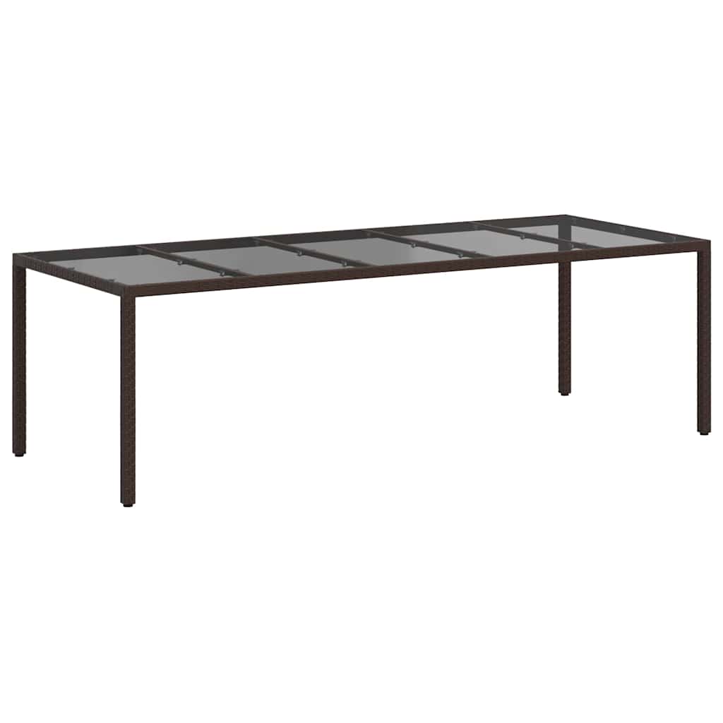 vidaXL Garden Table Brown 250 x 100 x 75 cm Poly Rattan
