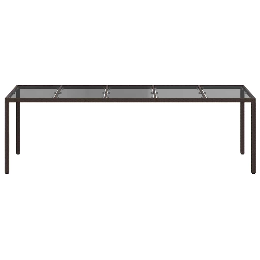 vidaXL Garden Table Brown 250 x 100 x 75 cm Poly Rattan