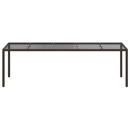 vidaXL Garden Table Brown 250 x 100 x 75 cm Poly Rattan