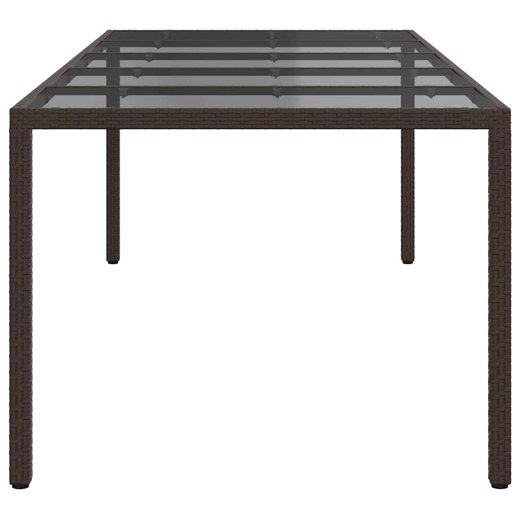 vidaXL Garden Table Brown 250 x 100 x 75 cm Poly Rattan