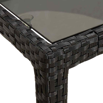 vidaXL Garden Table Pure Black 250 x 100 x 75 cm Poly Rattan