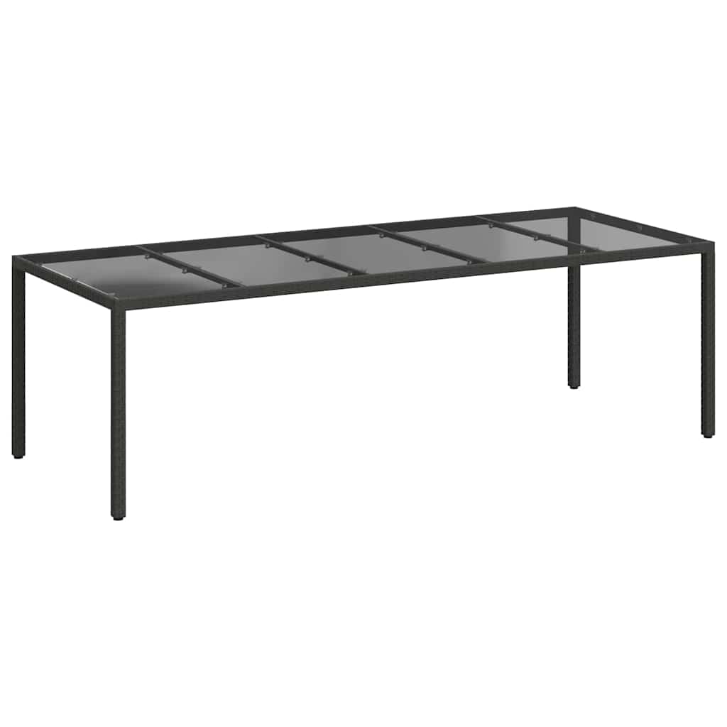 vidaXL Garden Table Pure Black 250 x 100 x 75 cm Poly Rattan