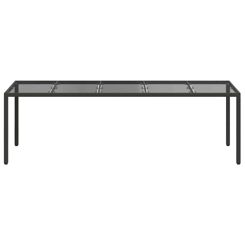 vidaXL Garden Table Pure Black 250 x 100 x 75 cm Poly Rattan