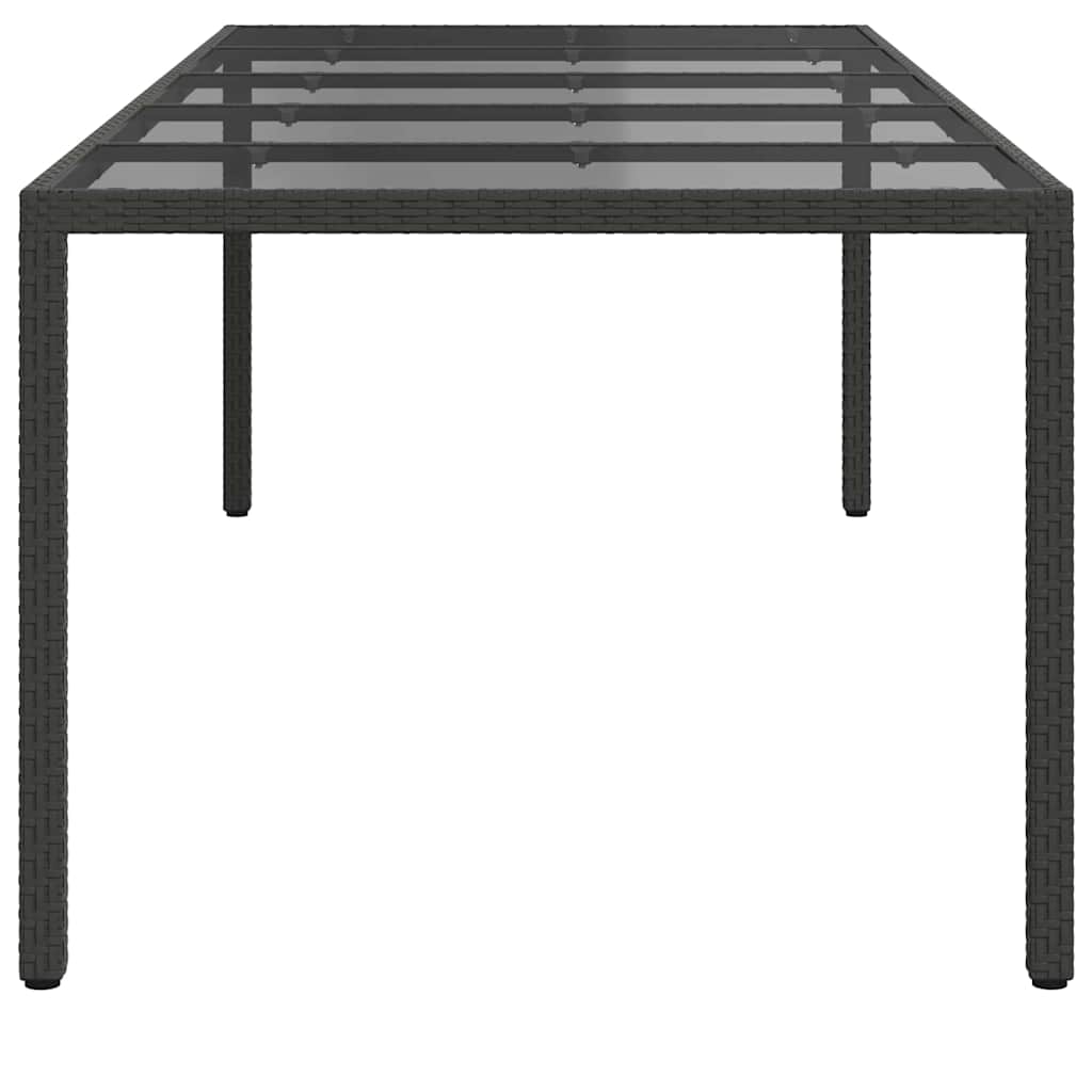 vidaXL Garden Table Pure Black 250 x 100 x 75 cm Poly Rattan