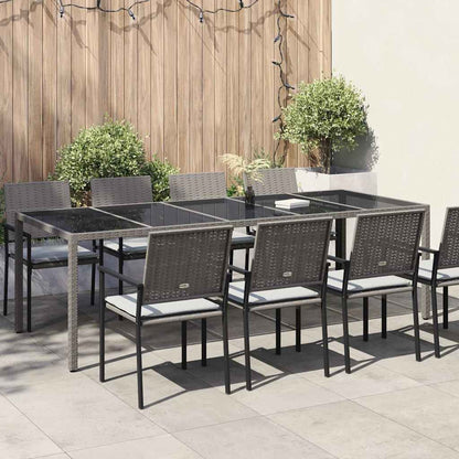 vidaXL Garden Table Grey 250 x 100 x 75 cm Poly Rattan