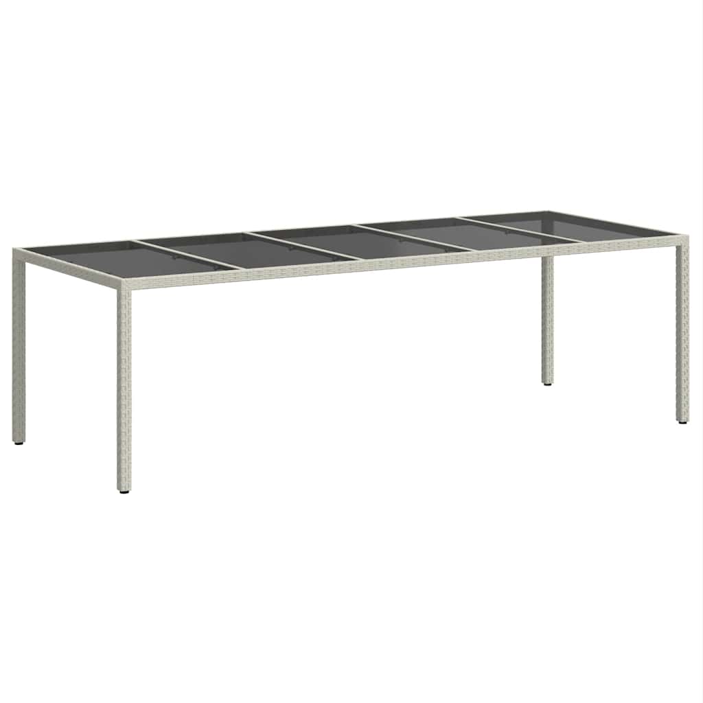vidaXL Garden Table White 250x100x75 cm Poly Rattan and Tempered Glass