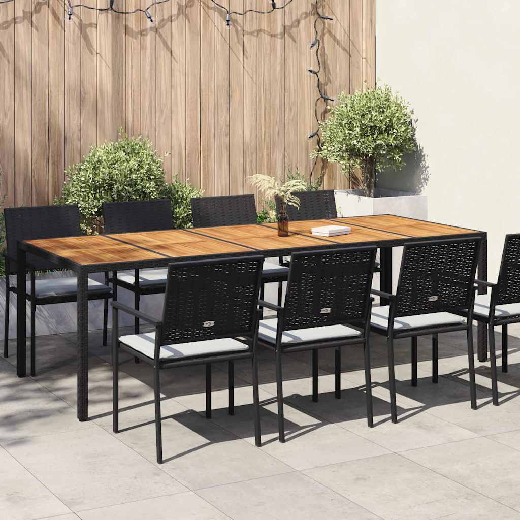 vidaXL Garden Table Black Poly Rattan
