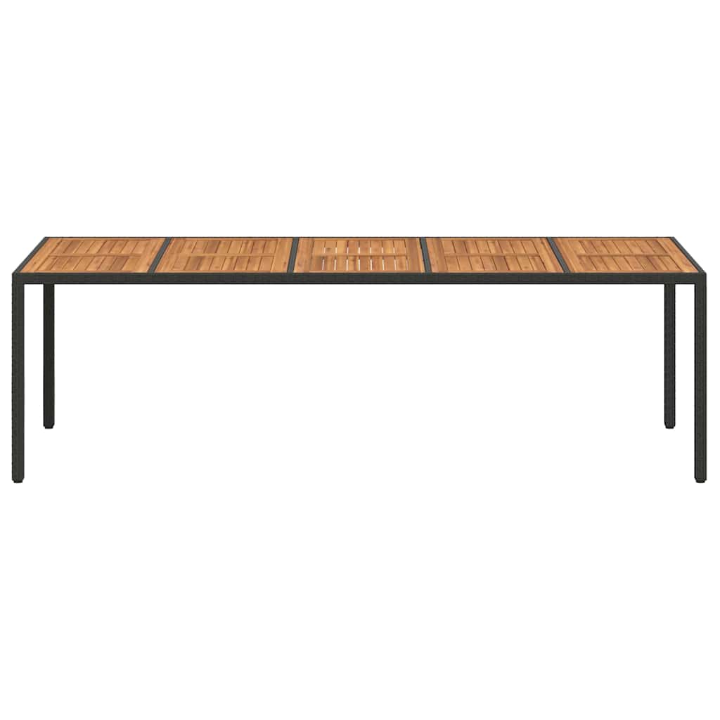 vidaXL Garden Table Black Poly Rattan