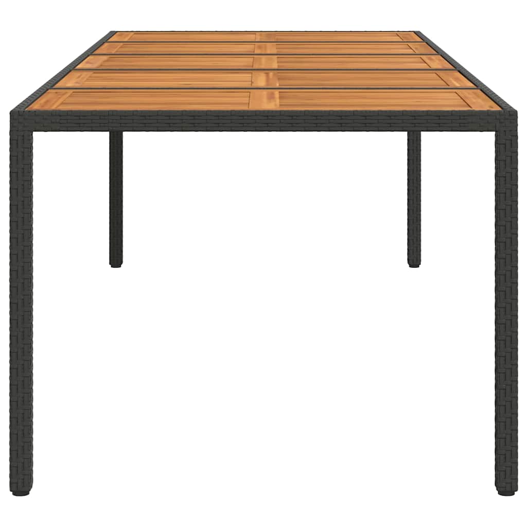 vidaXL Garden Table Black Poly Rattan