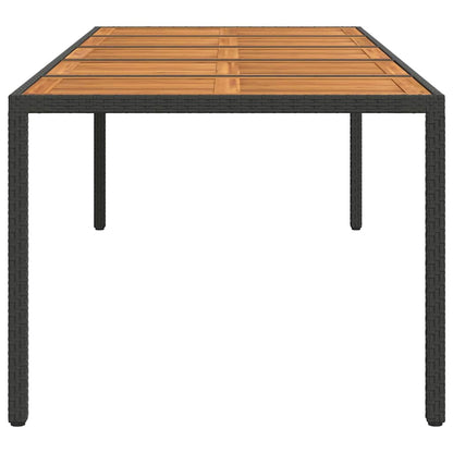 vidaXL Garden Table Black Poly Rattan