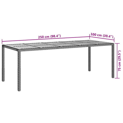 vidaXL Garden Table Black Poly Rattan