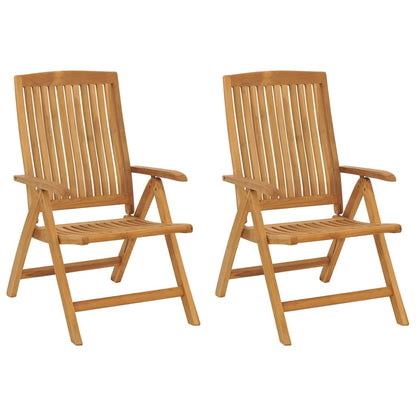 vidaXL Reclining Garden Chair 2 pcs Solid Wood Teak
