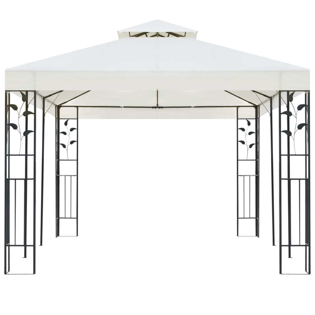 vidaXL Gazebo with Double Roof White 6x3 m Steel