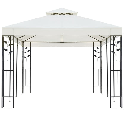 vidaXL Gazebo with Double Roof White 6x3 m Steel