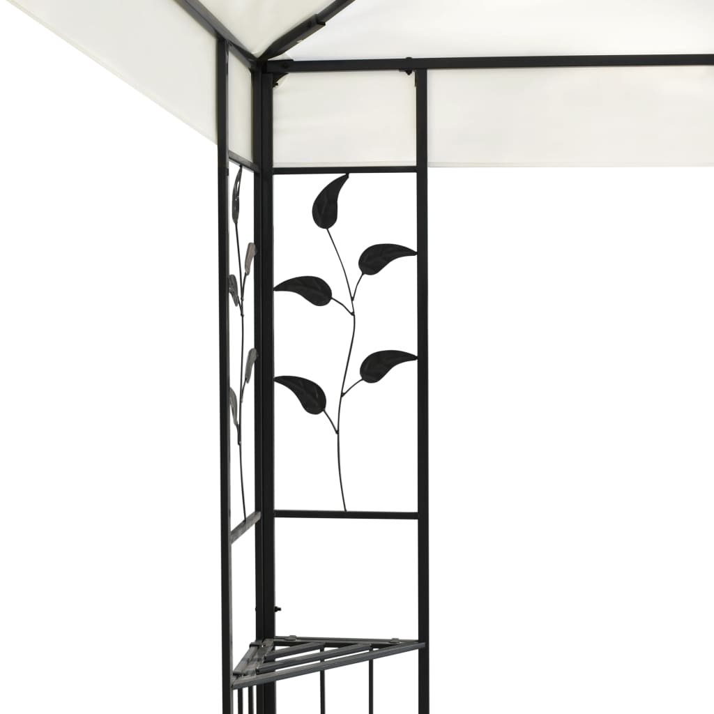 vidaXL Gazebo with Double Roof White 6x3 m Steel