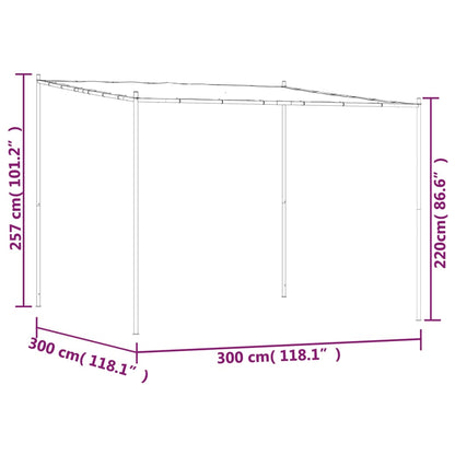 vidaXL Gazebo Beige 3x3 m 180 g/m² Fabric and Steel