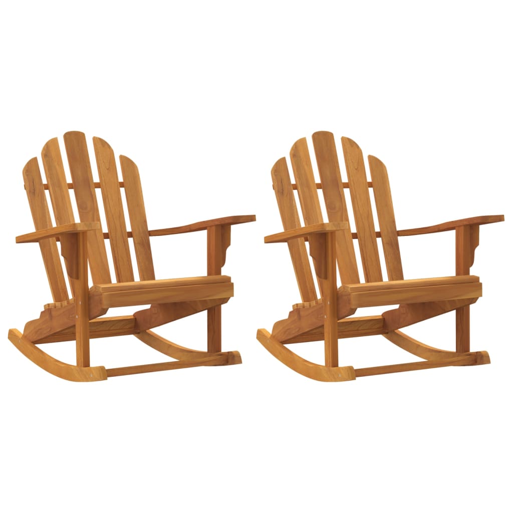 vidaXL Garden Adirondack Rocking Chair | Set of 2 | Natural Teak