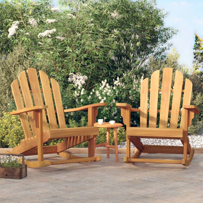 vidaXL Garden Adirondack Rocking Chair | Set of 2 | Natural Teak