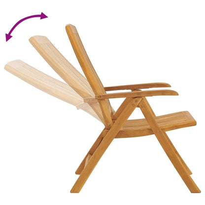 vidaXL Reclining Garden Chair | Set of 6 | Natural teak | Solid teak wood