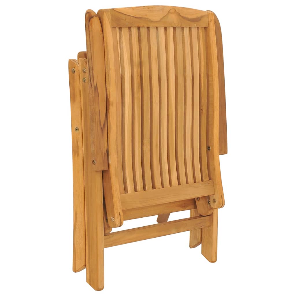 vidaXL Reclining Garden Chair | Set of 6 | Natural teak | Solid teak wood