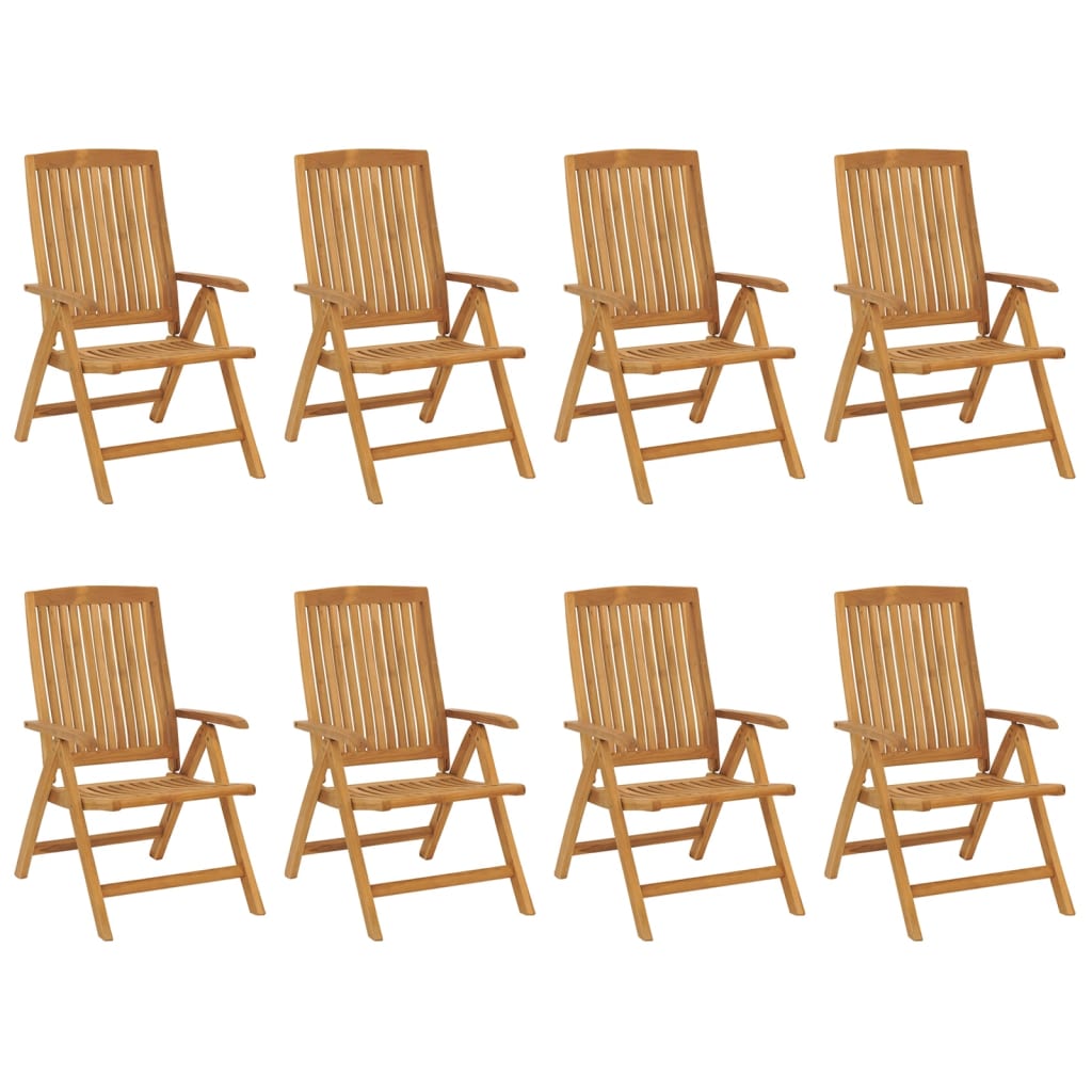 vidaXL Reclining Garden Chair | Set of 8 | Teak | Solid teak wood