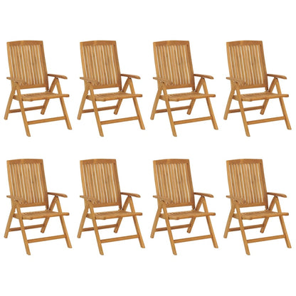 vidaXL Reclining Garden Chair | Set of 8 | Teak | Solid teak wood