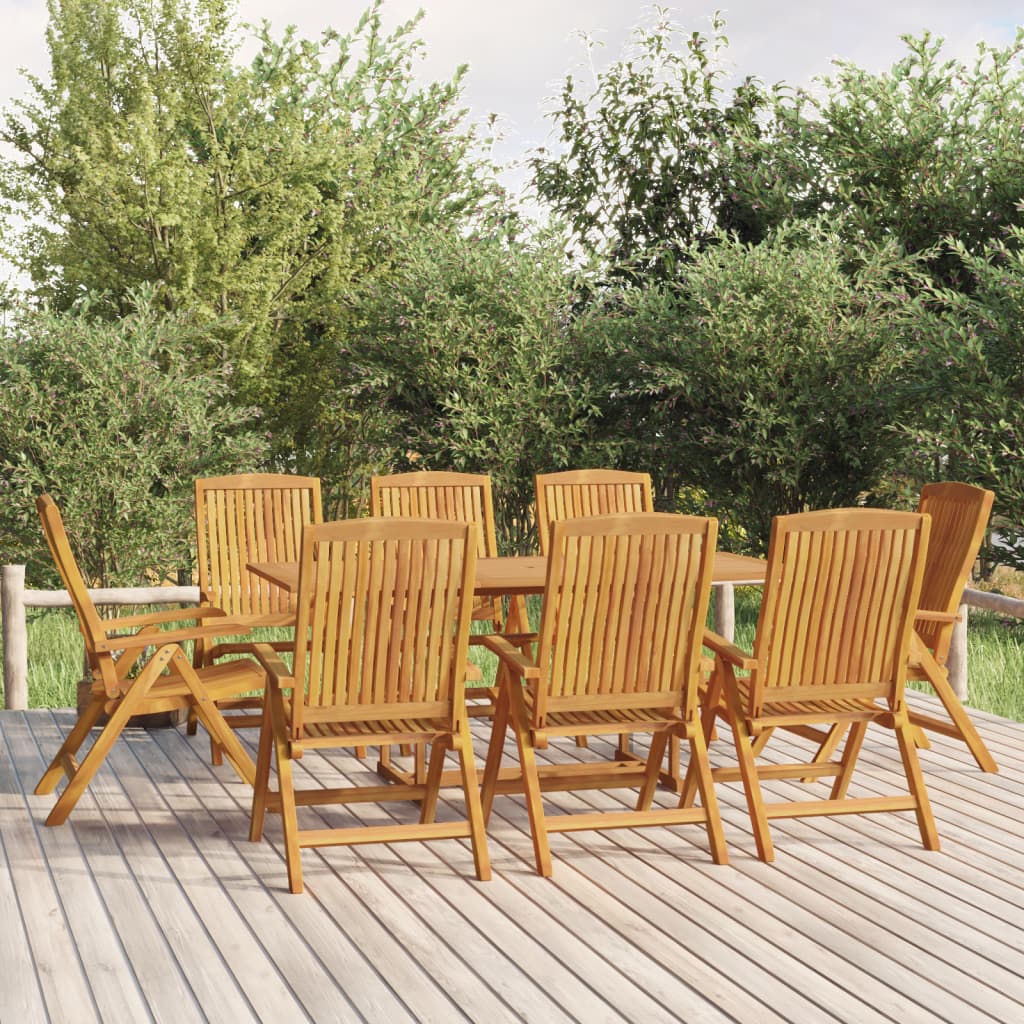 vidaXL Reclining Garden Chair | Set of 8 | Teak | Solid teak wood