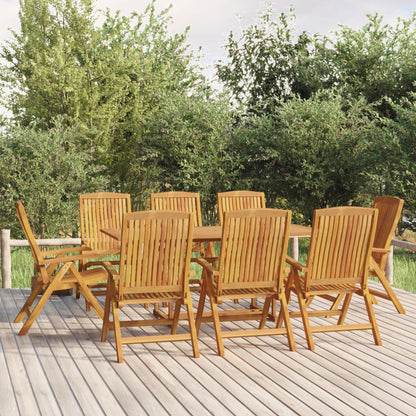 vidaXL Reclining Garden Chair | Set of 8 | Teak | Solid teak wood